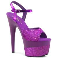 ADORE-709-2G Pleaser High-Heels Plateau Sandaletten lila Multi Glitter