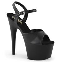 ADORE-709 Pleaser High-Heels Plateau Sandaletten schwarz matt Lederoptik