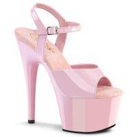 ADORE-709 Pleaser Stiletto High-Heels Riemchen Plateausandaletten babypink Lack