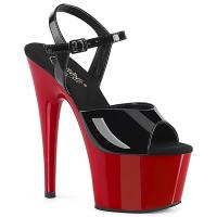ADORE-709 Pleaser high heels platform ankle strap sandal black patent red