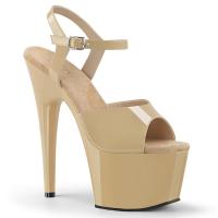 ADORE-709 Pleaser High-Heels Plateau Sandaletten creme Lack
