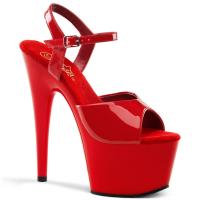 Sale ADORE-709 Pleaser High Heels Platform Sandal red patent 39