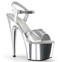 ADORE-709 Pleaser High Heels Platform Sandal silver chrome