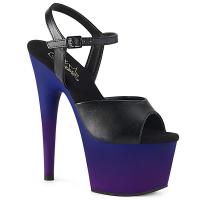 ADORE-709BP Pleaser aankle strap sandal blue purple ombre black matte