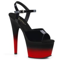ADORE-709BR-H Pleaser High Heels platform sandal horizontal two tone black red