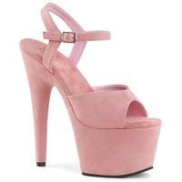 ADORE-709FS Pleaser High Heels fully wrapped platform sandal baby pink velours