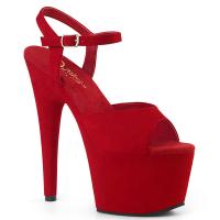 ADORE-709FS Pleaser High-Heels Plateausandaletten rot Velours