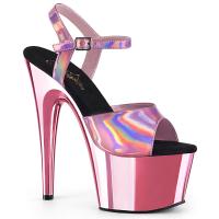 ADORE-709HGCH Pleaser high heels sandal baby pink hologram chrome