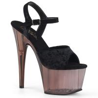 ADORE-709MCT Pleaser High-Heels Plateau Sandaletten schwarz Samt zweifarbig