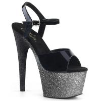 ADORE-709OMBRE Pleaser High Heels Platform Sandal black patent silver-black