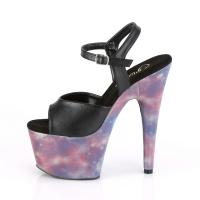 ADORE-709REFL Pleaser High-Heels Plateausandaletten schwarz lila-blau reflektierende Galaxie