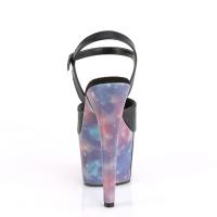 ADORE-709REFL Pleaser High-Heels Plateausandaletten schwarz lila-blau reflektierende Galaxie