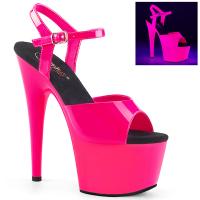 ADORE-709UV Pleaser high heels platform ankle strap sandal neon hot pink uv