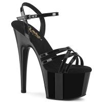 Sale ADORE-717 Pleaser High Heels Plateausandaletten Kreuzriemchen schwarz Lack 41