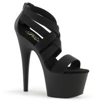 ADORE-769 Pleaser High-Heels Plateausandaletten schwarz mit Elastikbändern