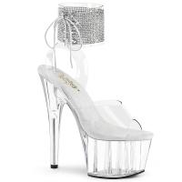 Sale ADORE-791-2RS Pleaser Damen High Heels Sandaletten Strass klar Größe 40
