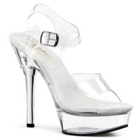 ALLURE-608 Pleaser Damen High Heels transparente Plateausandaletten Strassabsatz