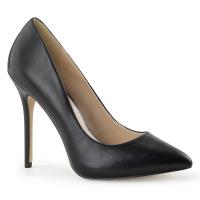 AMUSE-20 Pleaser high heels classic hidden platform pump black vegan leather