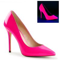 Sale AMUSE-20 Pleaser high heels classic hidden platform pump neon fuchsia patent 43