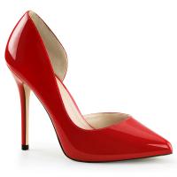 AMUSE-22 Pleaser high heels hidden platform pump red patent