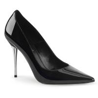 APPEAL-21 Pleaser High-Heels Pumps schwarz Lack Metall Stilettoabsatz