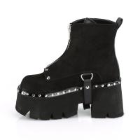 Sale ASHES-100 DemoniaCult Platform cut out ankle boot black vegan-suede silver studs 36