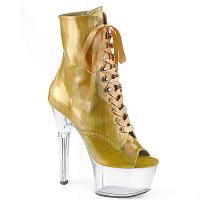 ASPIRE-1021BHG Pleaser High-Heels Peep Toe Stiefeletten gold Hologramm gebürstet