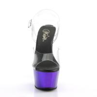 ASPIRE-608 Pleaser High-Heels vegane Plateausandaletten klar lila chrom