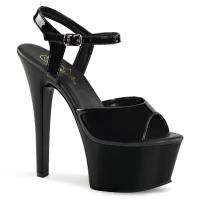 ASPIRE-609 Pleaser High-Heels Plateausandaletten schwarz Lack vegan