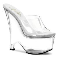 Sale BEAU-601 Pleaser elegant high heels platform wedge slide clear pvc 42