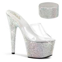 BEJEWELED-712RS Pleaser high heels sandal platform slide clear silver multi rhinestones