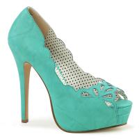 BELLA-30 Pin Up Couture elegante Damen Plateau Pumps Cut Outs blaugrün Lederoptik