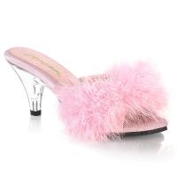 Sale BELLE-301F Fabulicious platform marabou fur slide baby pink matte 35