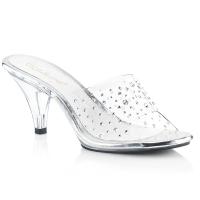 BELLE-301RS Fabulicious peep toe slide transparent with rhinestones