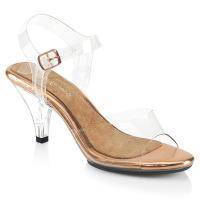 BELLE-308 Fabulicious ankle strap sandal transparent with rose gold insole