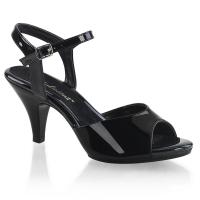 BELLE-309 Fabulicious ankle strap sandal black patent with leather insole