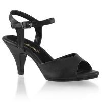 BELLE-309 sexy Fabulicious Damen Sandaletten schwarz matt mit Lederinnensohle