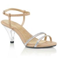 BELLE-316 Fabulicious Damen Slingback Sandaletten hautfarben mit Strass