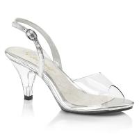 BELLE-350 elegante Fabulicious Damen Slingback Sandaletten transparent silber