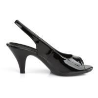 Sale BELLE-368 Fabulicious Damen Peep Toe Slingback Pumps schwarz Lack 36