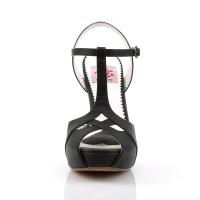 Sale BETTIE-23 Pin Up Couture Plateau T-Riemchen High-Heels Sandalette schwarz Lederoptik 35