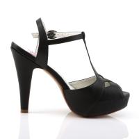 Sale BETTIE-23 Pin Up Couture Plateau T-Riemchen High-Heels Sandalette schwarz Lederoptik 35