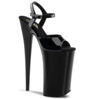 BEYOND-009 Pleaser High-Heels Skyscraper Plateausandaletten schwarz Lack