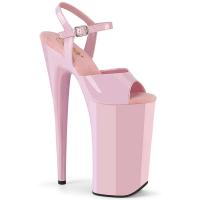 BEYOND-009 Pleaser sexy high heels platform ankle boot baby pink patent