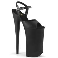 BEYOND-009 Pleaser High-Heels Skyscraper Plateausandaletten schwarz Lederoptik