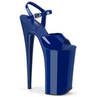 BEYOND-009 Pleaser sexy high heels platform ankle boot royal blue patent