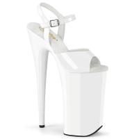 BEYOND-009 Pleaser sexy high heels platform ankle boot white patent