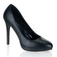BLISS-30 Pin Up Couture elegante Damen High Heels Plateaupumps schwarz Lederoptik