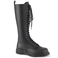 Sale BOLT-400 vegane DemoniaCult Damen 20-Loch Schnürstiefel schwarz Lederoptik 36