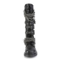 Sale BOLT-450 DemoniaCult Unisex 20-eyelet lace-up vegan boot black brass knuckles chain detail 41